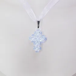 Pendant 40cm - Urielle-Violet Organza - Pendant 40cm - Laiton argenté